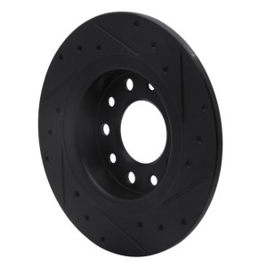 Dodge Dart Brake Rotor (1) - Rear Left - R1 Concepts - Drilled & Slotted - Black - `13-`16